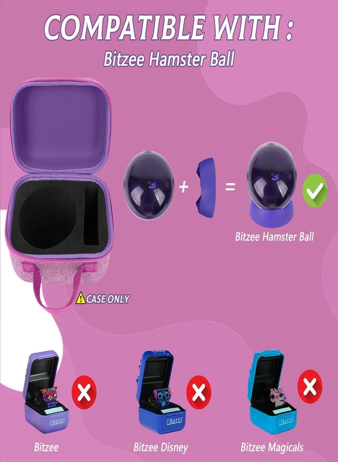 YouKnow Travel Case for Bitzee Hamster Ball Interactive Toy - Shockproof Storage Box with Custom Foam Insert & Carry Handle, Fits Electronic Pet Toy + Dock (Only Case) (Purple) - Image 2